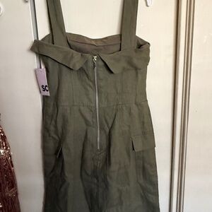 Cargo linen mini dress